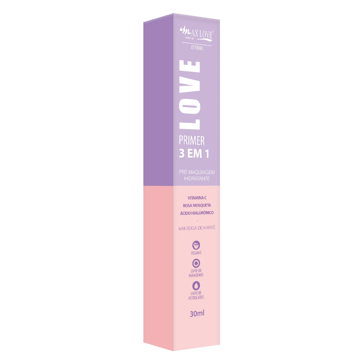 Primer Facial Max Love 3 em 1 – Hidrata, Prepara e Realça sua Pele