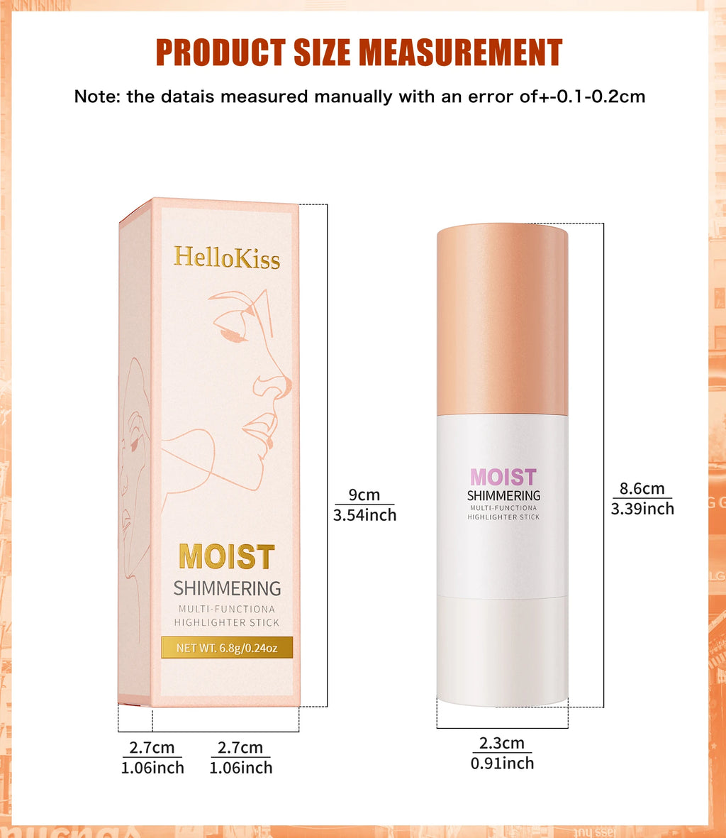 Iluminador em Bastão Natural Brightening – Maquiagem para Contorno e Iluminação Facial, Cobertura Média e Resistente à Água