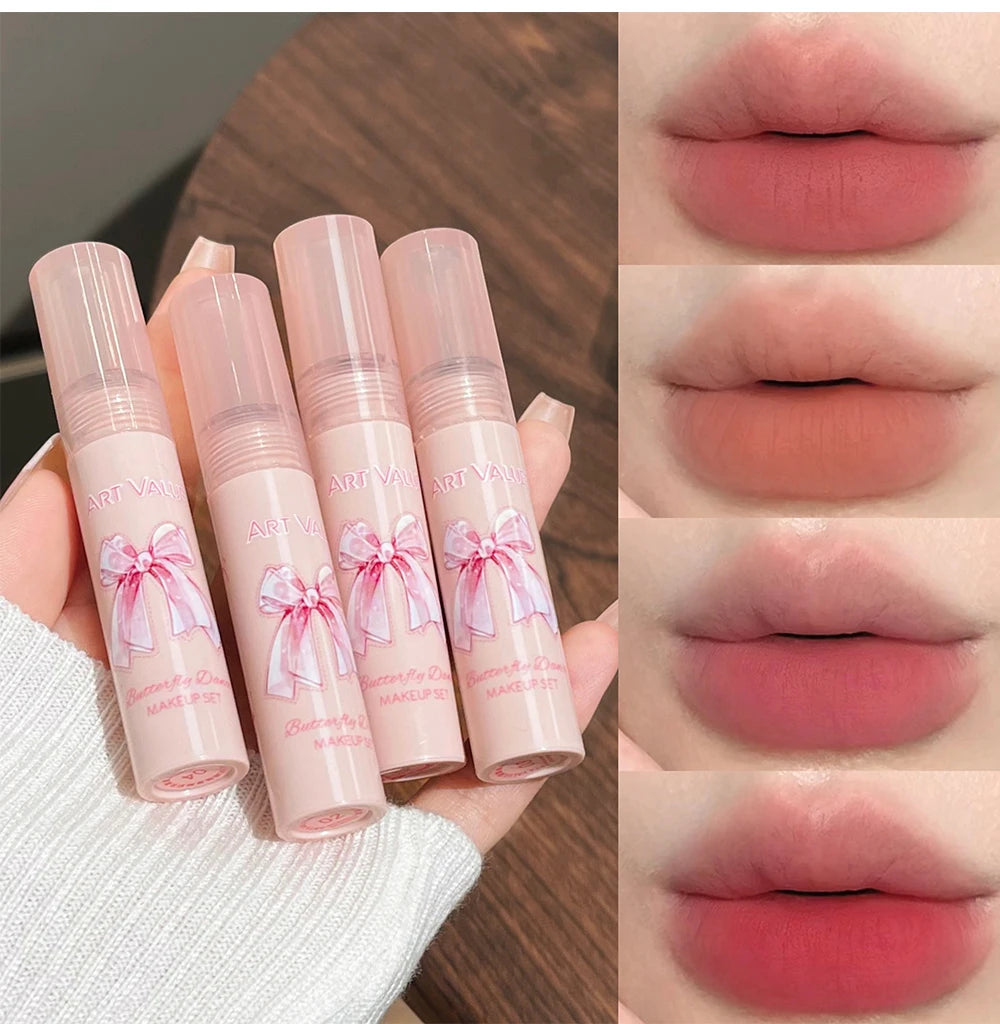 ✨ Kit de Maquiagem Completo com 6 Batons Matte Nude + Paleta de Blush + Colar Brinde