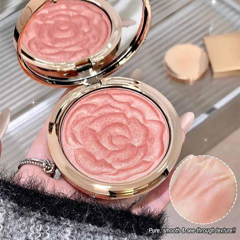 🌹✨ Blush em Pó Rosa com Design Floral