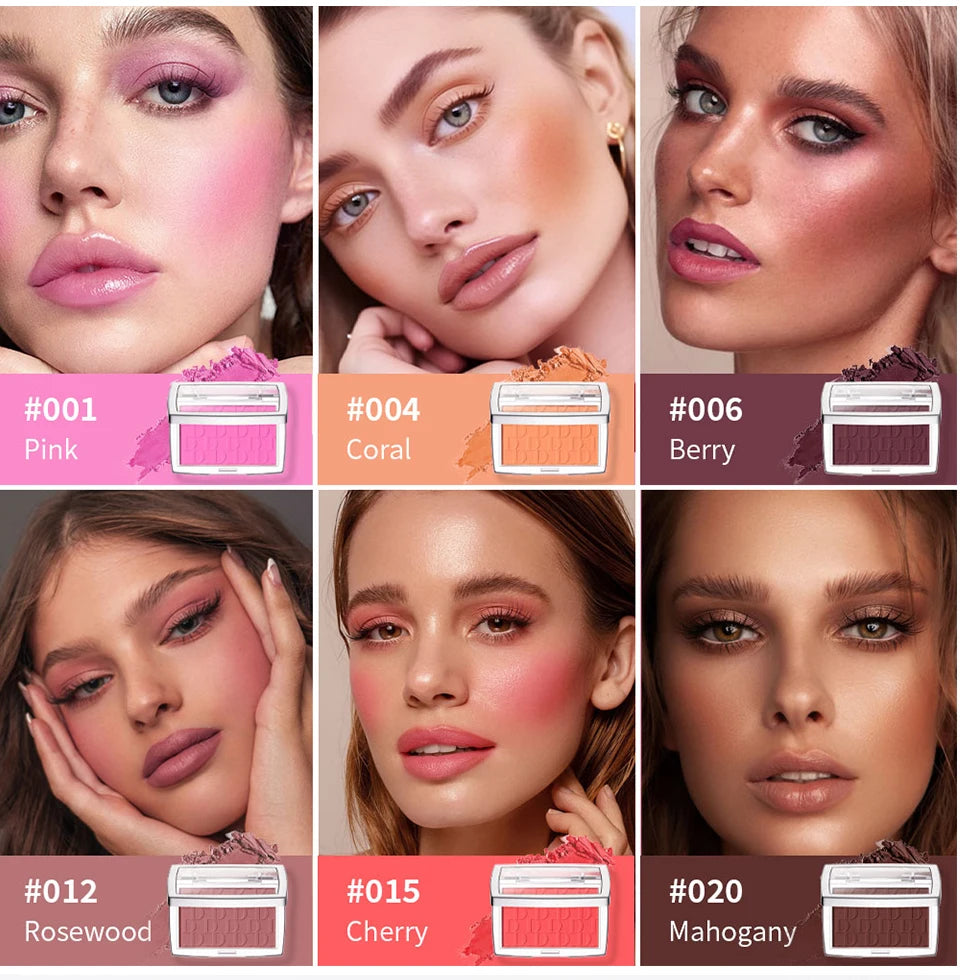 🌸 Blush Facial Matte Natural – Tint para as Bochechas com Efeito Iluminador, Tons Rosa e Vermelho, Contorno Facial e Maquiagem Suave