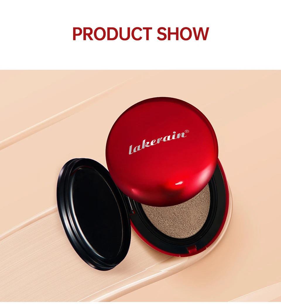 Base Cushion com Protetor Solar, Base Cushion de Alta Cobertura, À Prova D'Água, Corretivo de Longa Duração, Maquiagem de Longa Duração