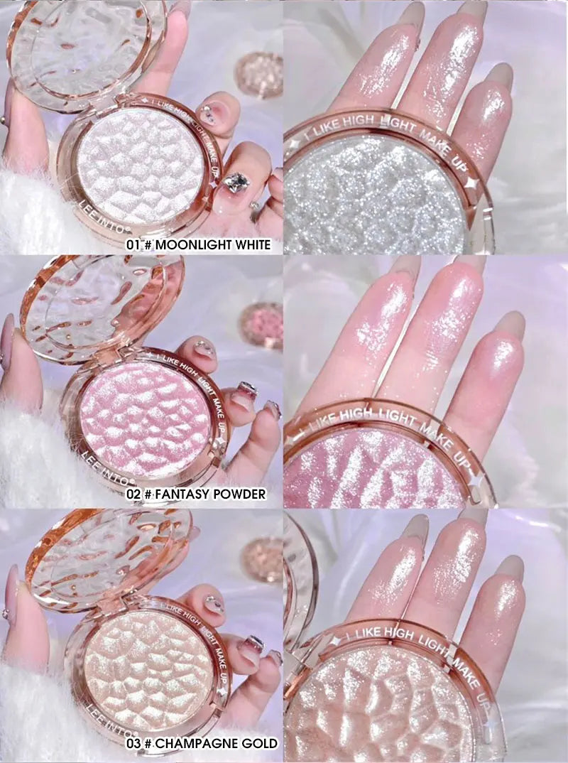 Paleta de Iluminador e Contorno com Glitter de Alto Brilho – Acabamento Natural, Efeito Luminoso, Cobertura de Imperfeições e Longa Duração