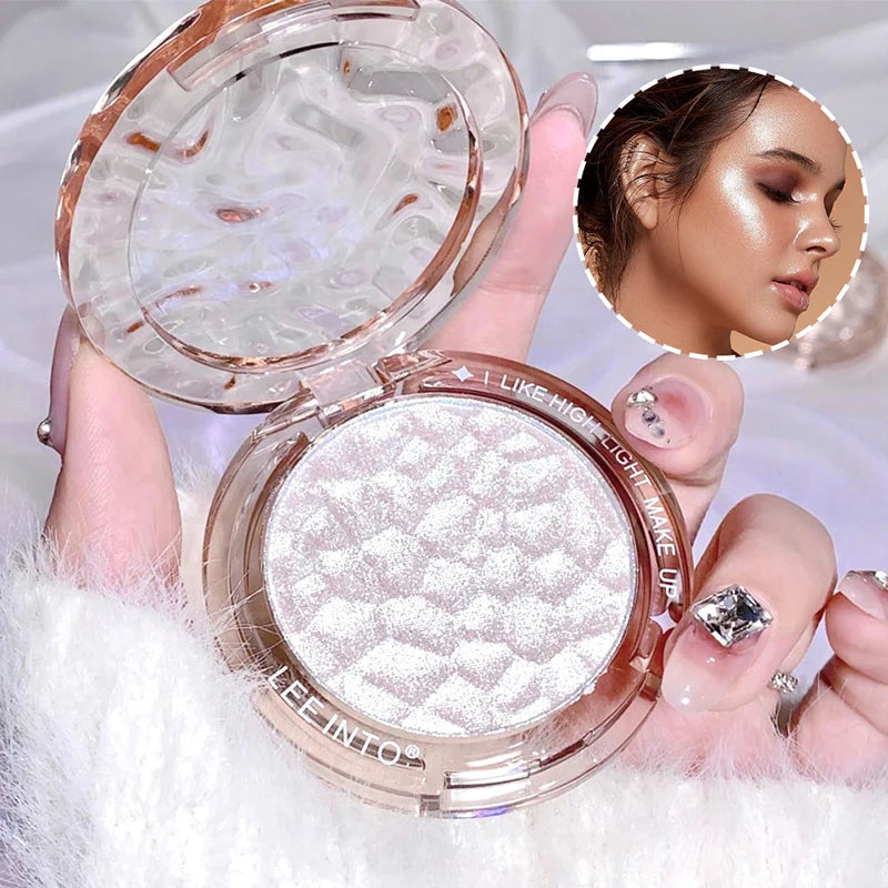 Paleta de Iluminador e Contorno com Glitter de Alto Brilho – Acabamento Natural, Efeito Luminoso, Cobertura de Imperfeições e Longa Duração