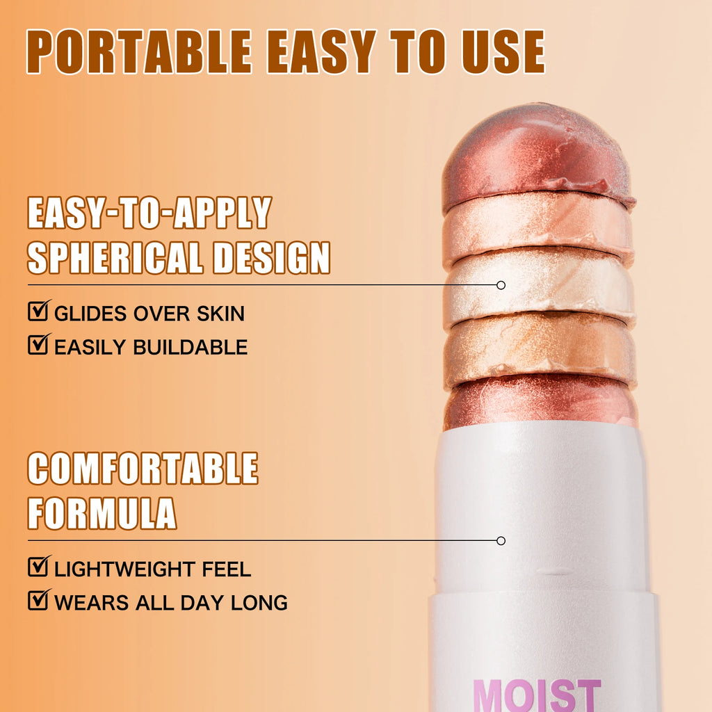 Iluminador em Bastão Natural Brightening – Maquiagem para Contorno e Iluminação Facial, Cobertura Média e Resistente à Água