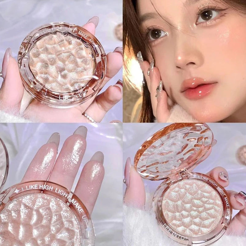 Paleta de Iluminador e Contorno com Glitter de Alto Brilho – Acabamento Natural, Efeito Luminoso, Cobertura de Imperfeições e Longa Duração
