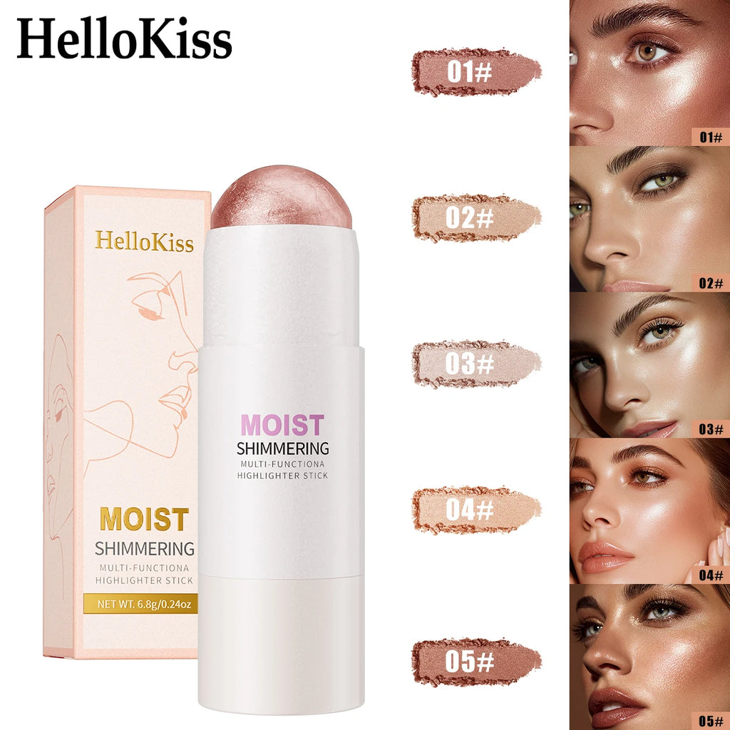 [Brilho Natural] 1 Unidade Glowup Highlighter Stick – Iluminador em Bastão para Contorno e Iluminação Facial, Cobertura Média e Intensidade Construível