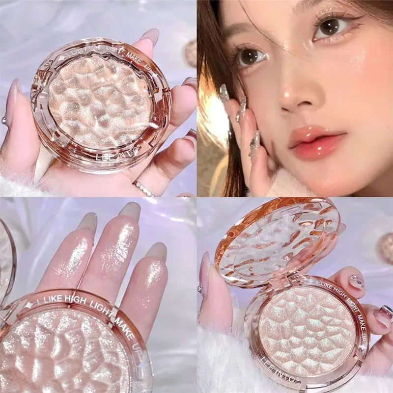 Paleta de Iluminador e Contorno com Glitter de Alto Brilho – Acabamento Natural, Efeito Luminoso, Cobertura de Imperfeições e Longa Duração