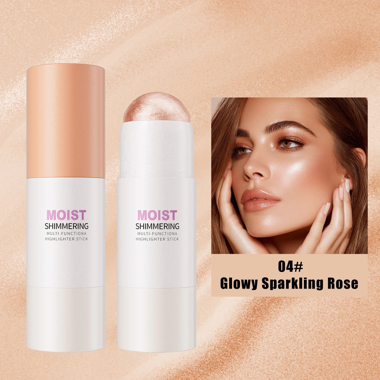Iluminador em Bastão Natural Brightening – Maquiagem para Contorno e Iluminação Facial, Cobertura Média e Resistente à Água