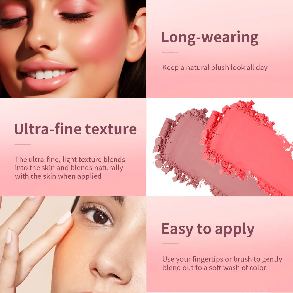 🌸 Blush Facial Matte Natural – Tint para as Bochechas com Efeito Iluminador, Tons Rosa e Vermelho, Contorno Facial e Maquiagem Suave