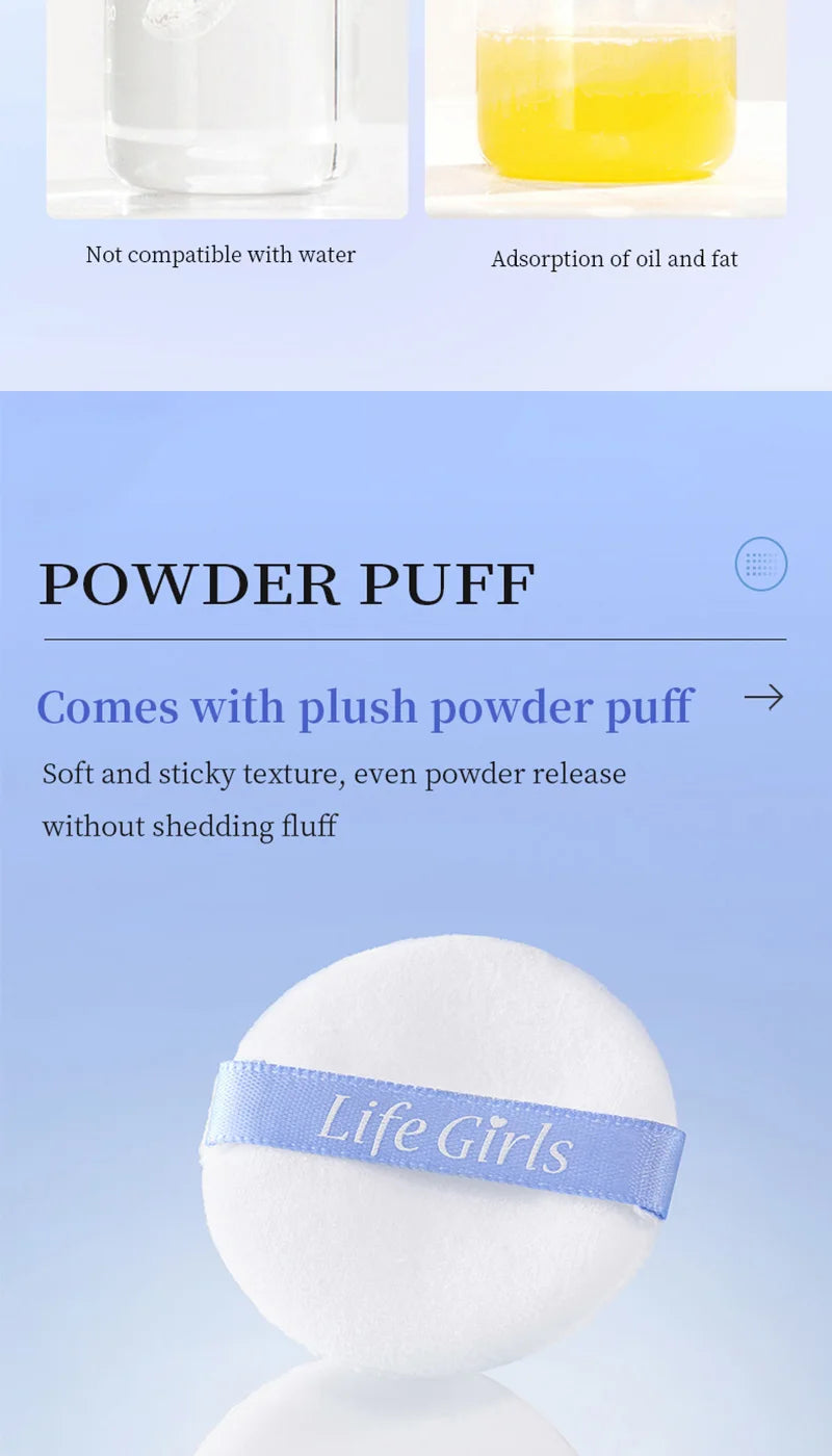 Life Girls Pó Facial à Prova d’Água e Suor – Iluminação Natural, Cobertura de Imperfeições, Acabamento Suave e Transparente com Esponja Inclusa