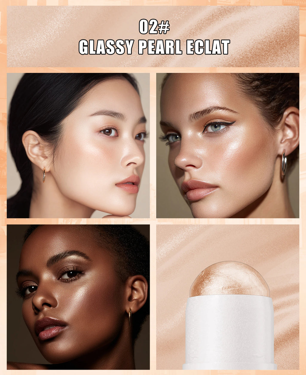 [Brilho Natural] 1 Unidade Glowup Highlighter Stick – Iluminador em Bastão para Contorno e Iluminação Facial, Cobertura Média e Intensidade Construível