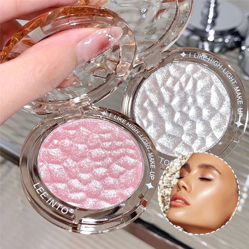 Paleta de Iluminador e Contorno com Glitter de Alto Brilho – Acabamento Natural, Efeito Luminoso, Cobertura de Imperfeições e Longa Duração