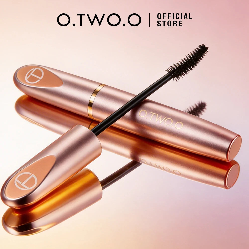 Máscara para Cílios O.TWO.O Preta 3D Silk Fiber – À Prova d’Água, Longa Duração, Alongamento, Volume e Curvatura para Maquiagem dos Olhos