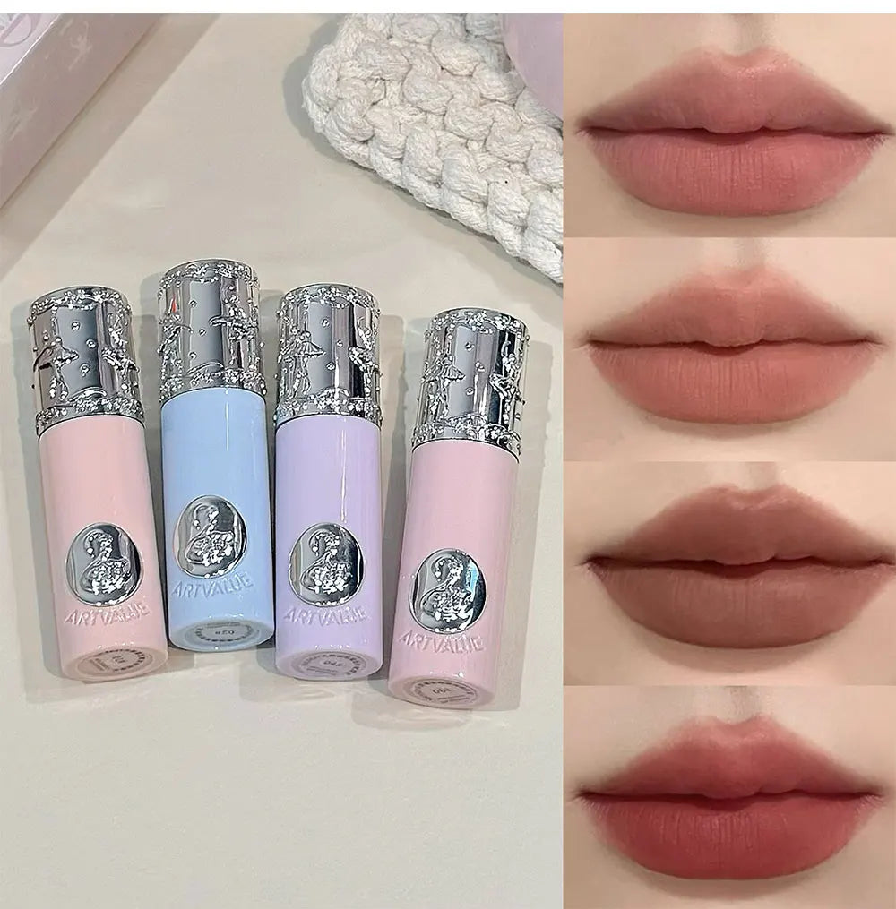 Kit de Maquiagem NICEKEY Pink Ballet Completo com 4 Batons Líquidos Matte, Blush, Pó Compacto, Paleta de Sombras, Paleta de Contorno e Colar Brinde. 💄✨