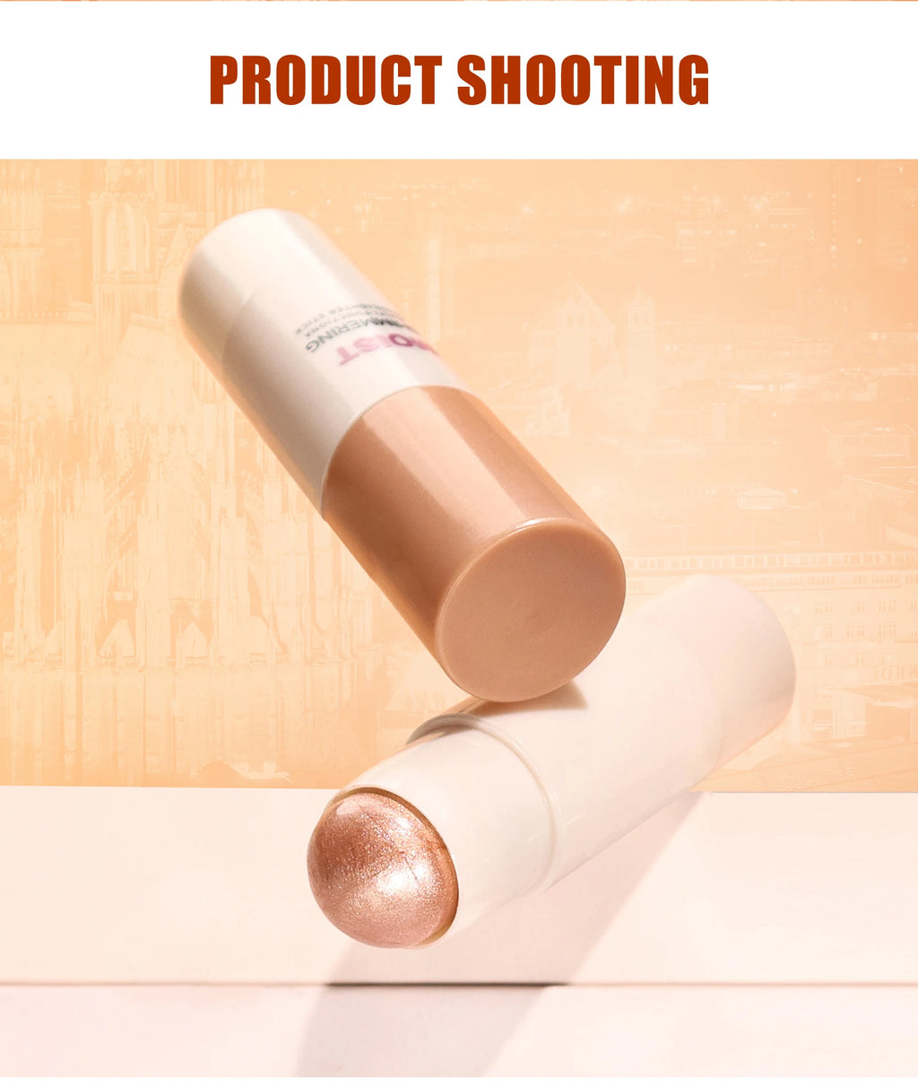 [Brilho Natural] 1 Unidade Glowup Highlighter Stick – Iluminador em Bastão para Contorno e Iluminação Facial, Cobertura Média e Intensidade Construível