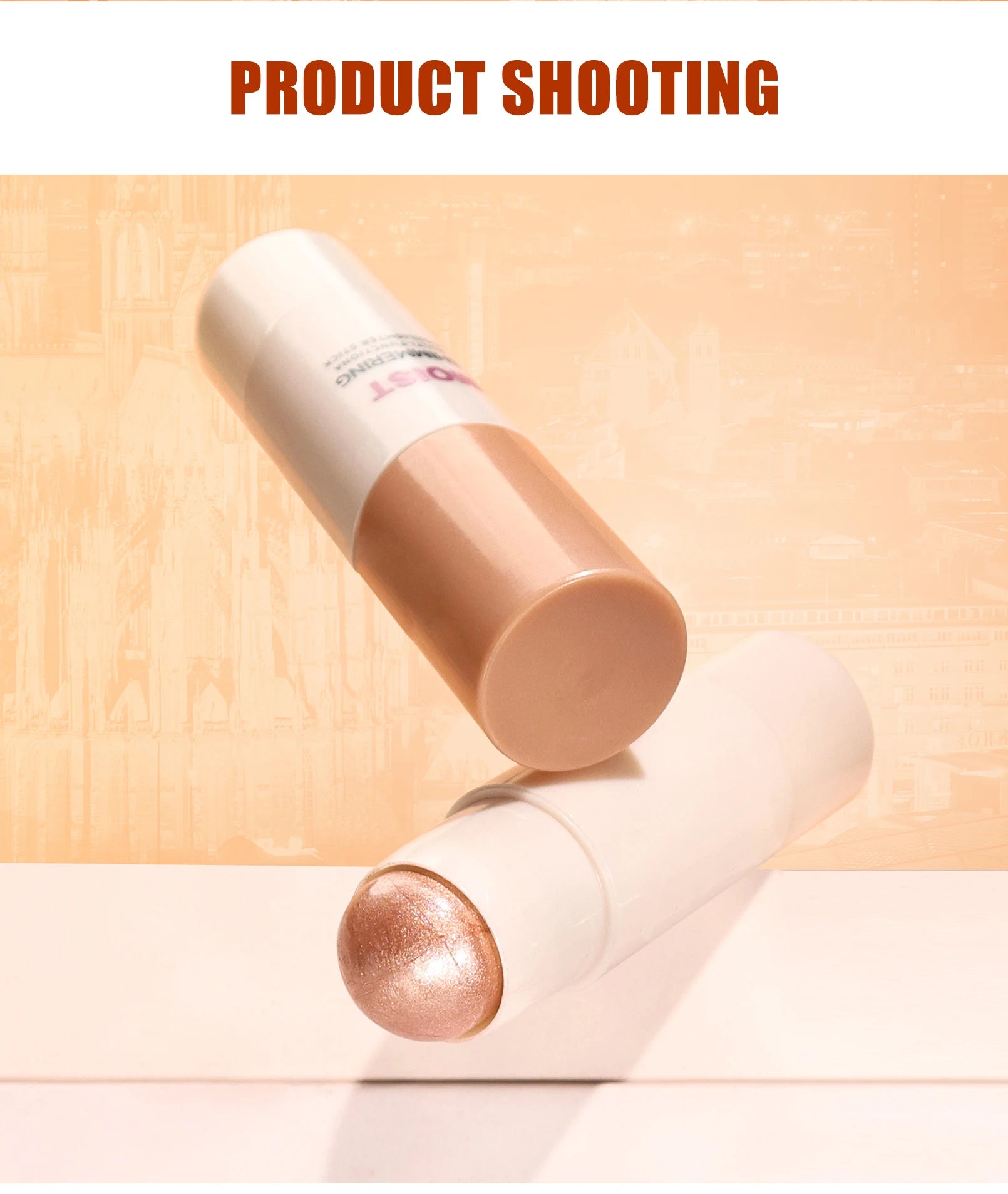 Iluminador em Bastão Natural Brightening – Maquiagem para Contorno e Iluminação Facial, Cobertura Média e Resistente à Água