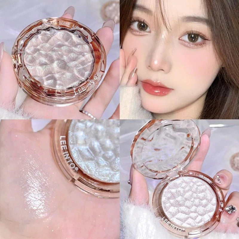Paleta de Iluminador e Contorno com Glitter de Alto Brilho – Acabamento Natural, Efeito Luminoso, Cobertura de Imperfeições e Longa Duração