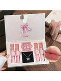 ✨ Kit de Maquiagem Completo com 6 Batons Matte Nude + Paleta de Blush + Colar Brinde