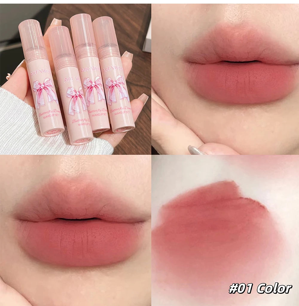 ✨ Kit de Maquiagem Completo com 6 Batons Matte Nude + Paleta de Blush + Colar Brinde