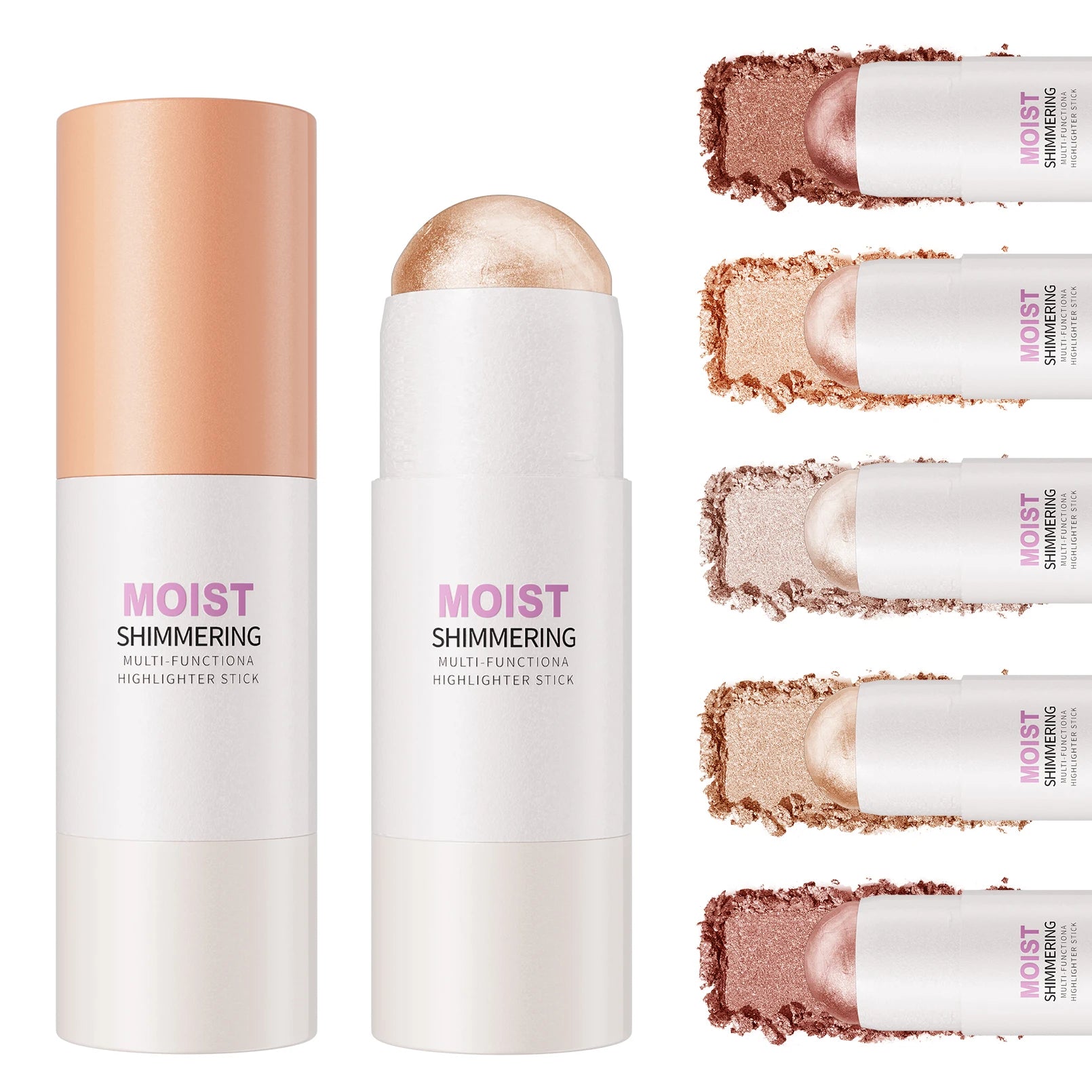 Iluminador em Bastão Natural Brightening – Maquiagem para Contorno e Iluminação Facial, Cobertura Média e Resistente à Água