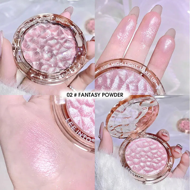Paleta de Iluminador e Contorno com Glitter de Alto Brilho – Acabamento Natural, Efeito Luminoso, Cobertura de Imperfeições e Longa Duração