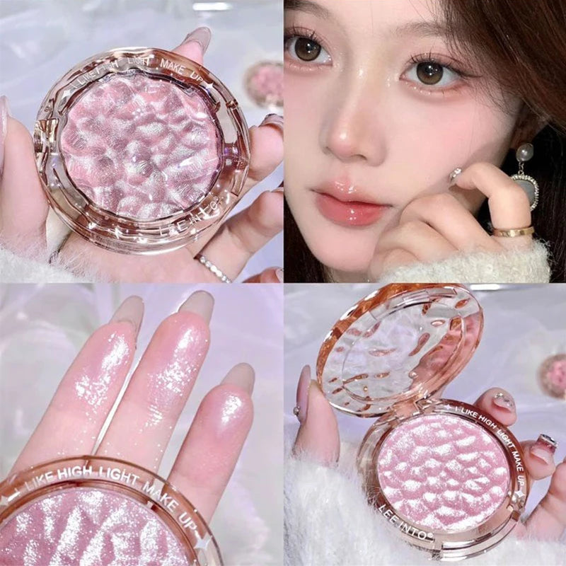 Paleta de Iluminador e Contorno com Glitter de Alto Brilho – Acabamento Natural, Efeito Luminoso, Cobertura de Imperfeições e Longa Duração