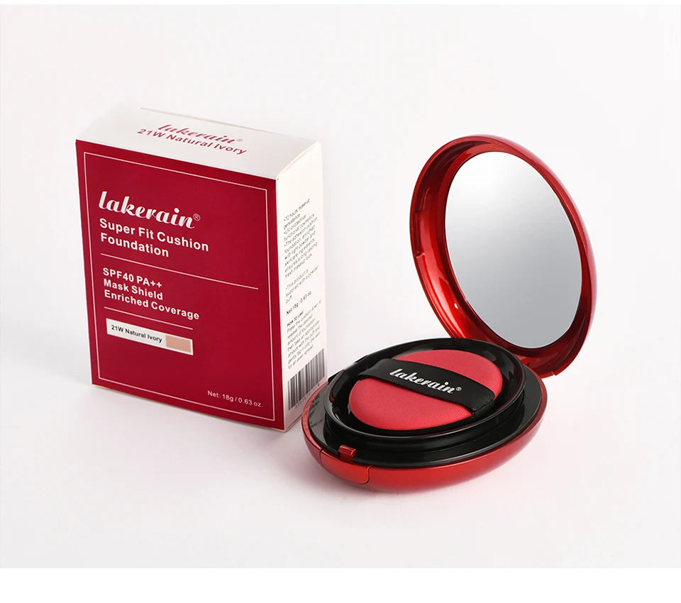 Base Cushion com Protetor Solar, Base Cushion de Alta Cobertura, À Prova D'Água, Corretivo de Longa Duração, Maquiagem de Longa Duração