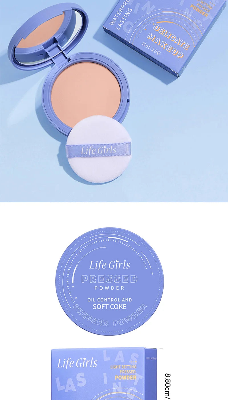Life Girls Pó Facial à Prova d’Água e Suor – Iluminação Natural, Cobertura de Imperfeições, Acabamento Suave e Transparente com Esponja Inclusa