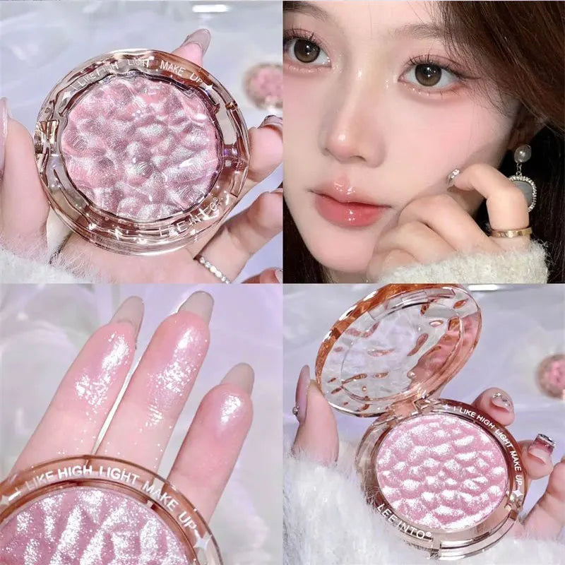 Paleta de Iluminador e Contorno com Glitter de Alto Brilho – Acabamento Natural, Efeito Luminoso, Cobertura de Imperfeições e Longa Duração