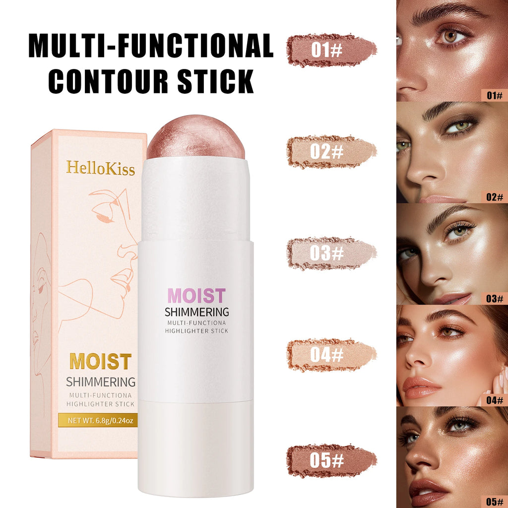 Iluminador em Bastão Natural Brightening – Maquiagem para Contorno e Iluminação Facial, Cobertura Média e Resistente à Água
