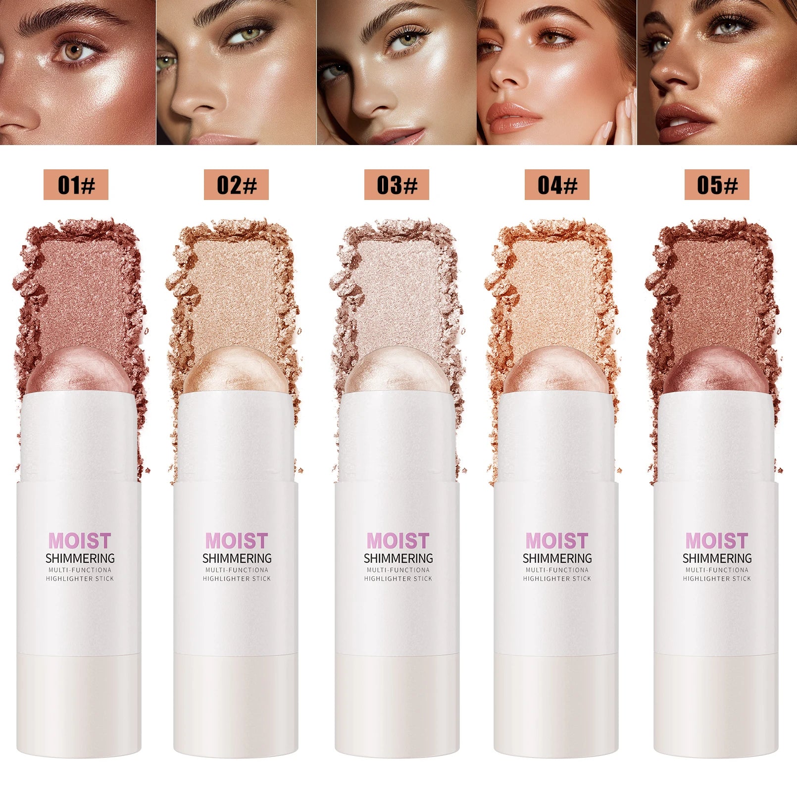 [Brilho Natural] 1 Unidade Glowup Highlighter Stick – Iluminador em Bastão para Contorno e Iluminação Facial, Cobertura Média e Intensidade Construível
