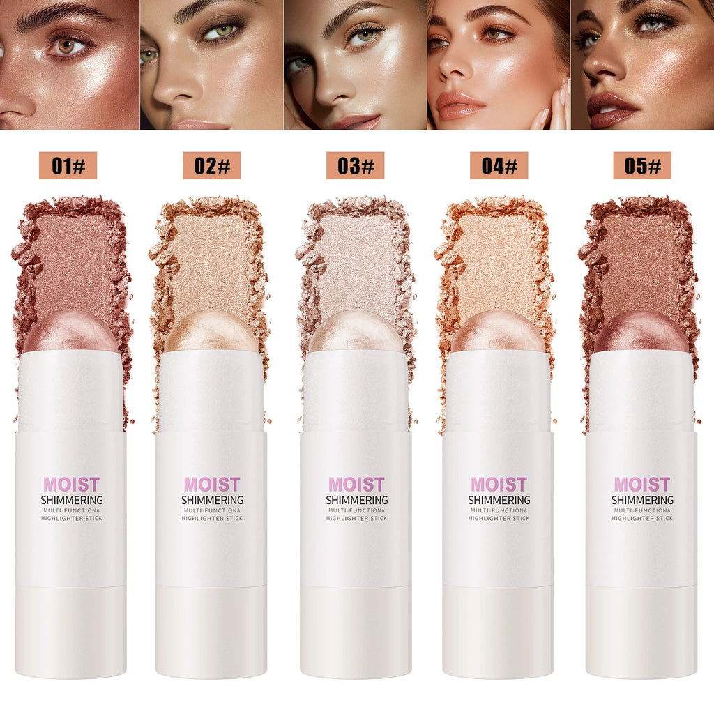 Iluminador em Bastão Natural Brightening – Maquiagem para Contorno e Iluminação Facial, Cobertura Média e Resistente à Água