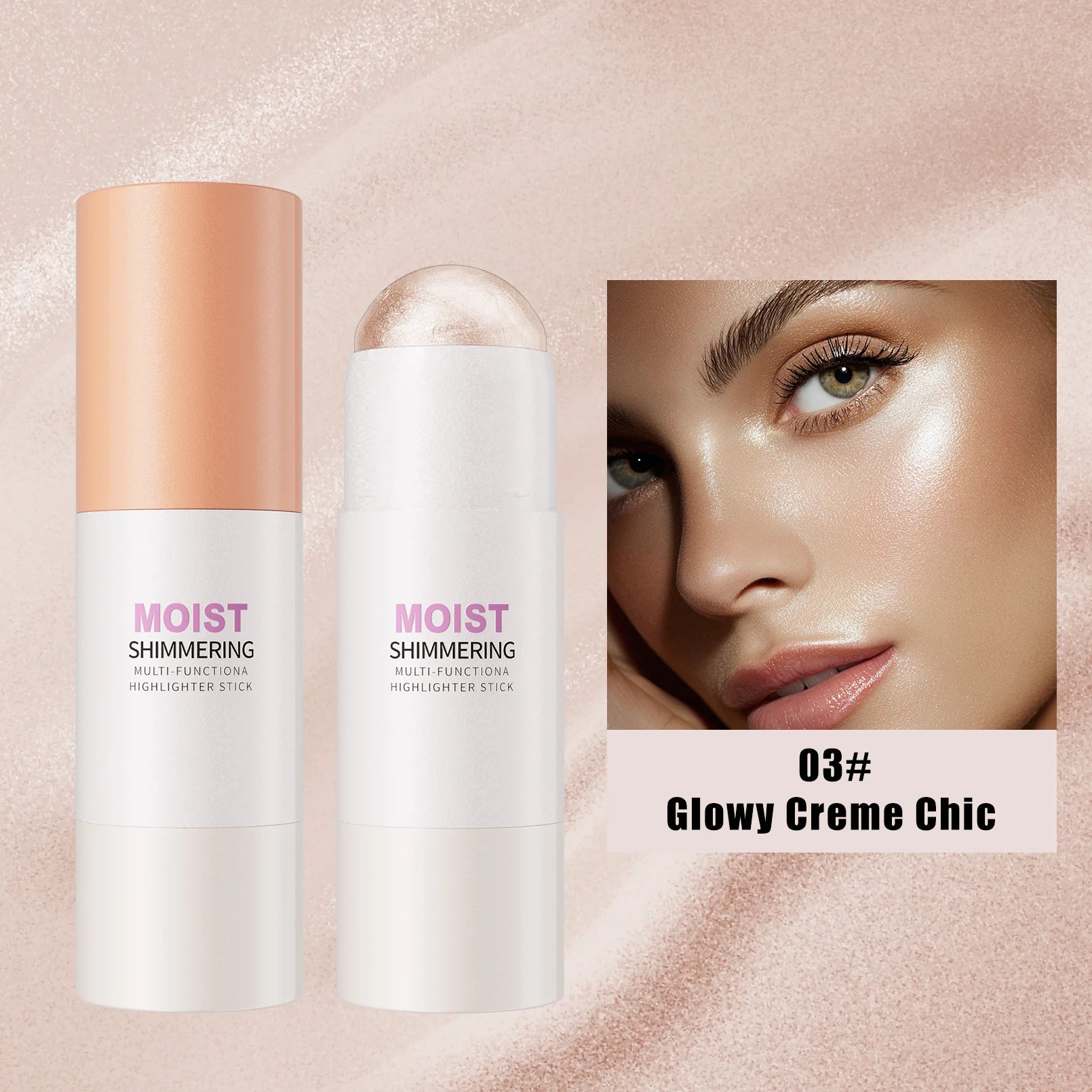 Iluminador em Bastão Natural Brightening – Maquiagem para Contorno e Iluminação Facial, Cobertura Média e Resistente à Água