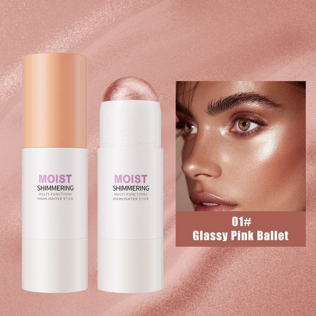 Iluminador em Bastão Natural Brightening – Maquiagem para Contorno e Iluminação Facial, Cobertura Média e Resistente à Água