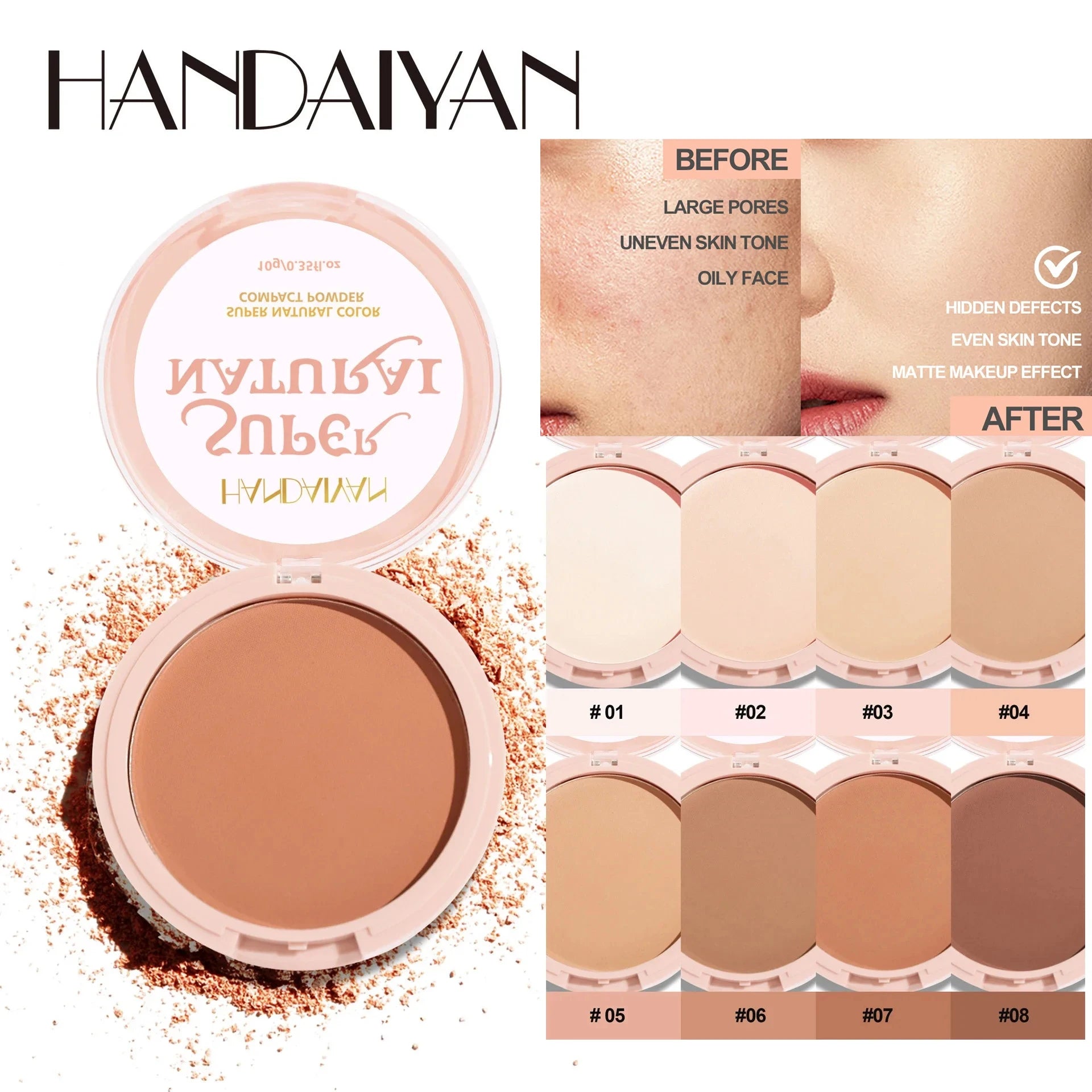 💎✨ Pó Compacto Matte de Longa Duração