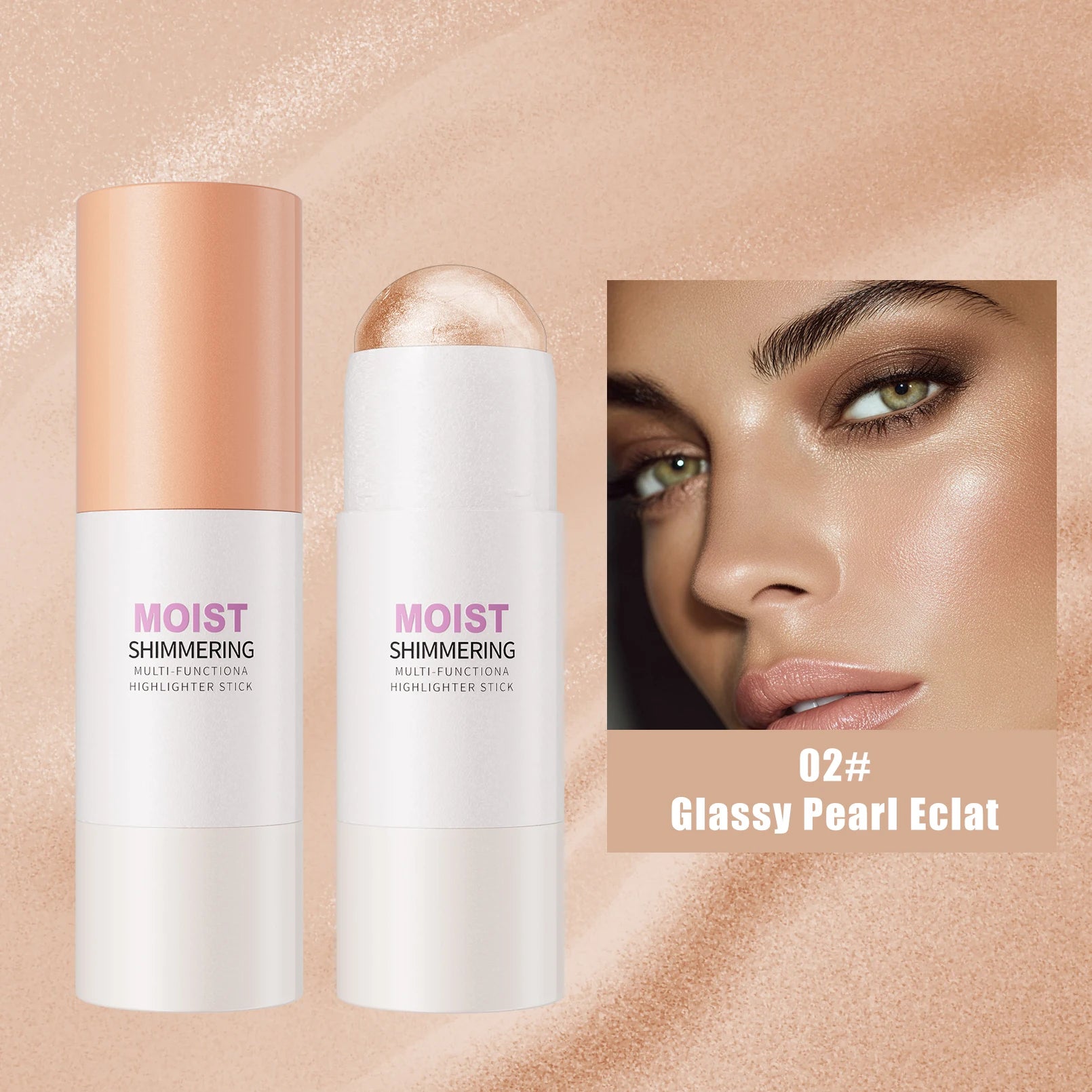 Iluminador em Bastão Natural Brightening – Maquiagem para Contorno e Iluminação Facial, Cobertura Média e Resistente à Água