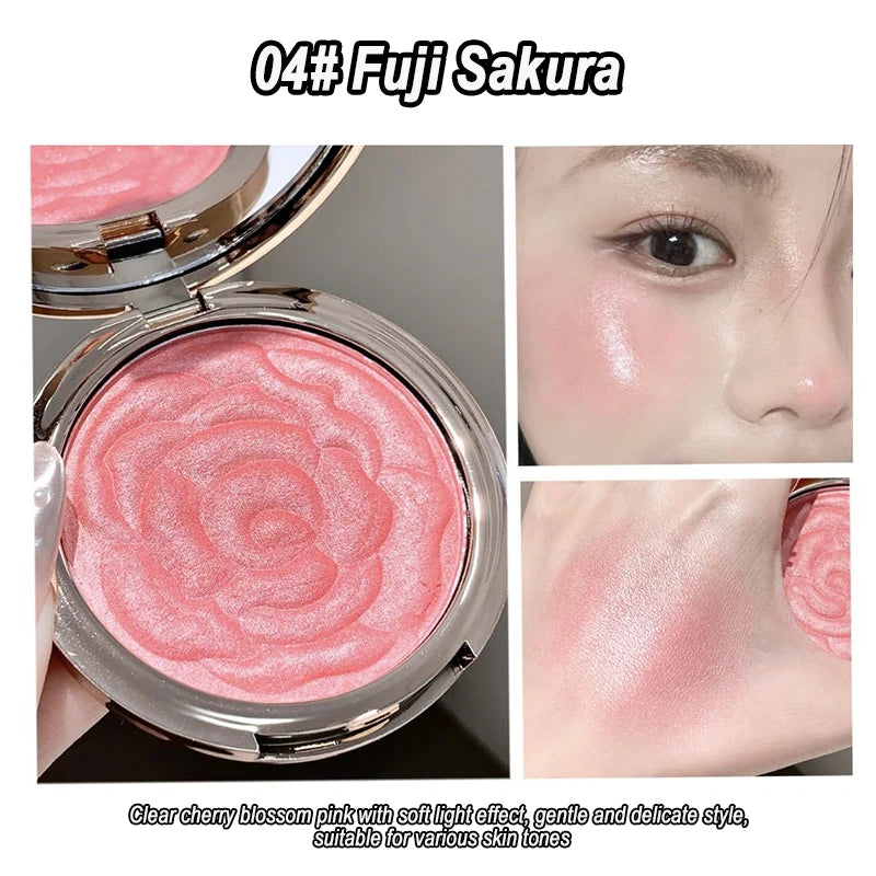 🌹✨ Blush em Pó Rosa com Design Floral
