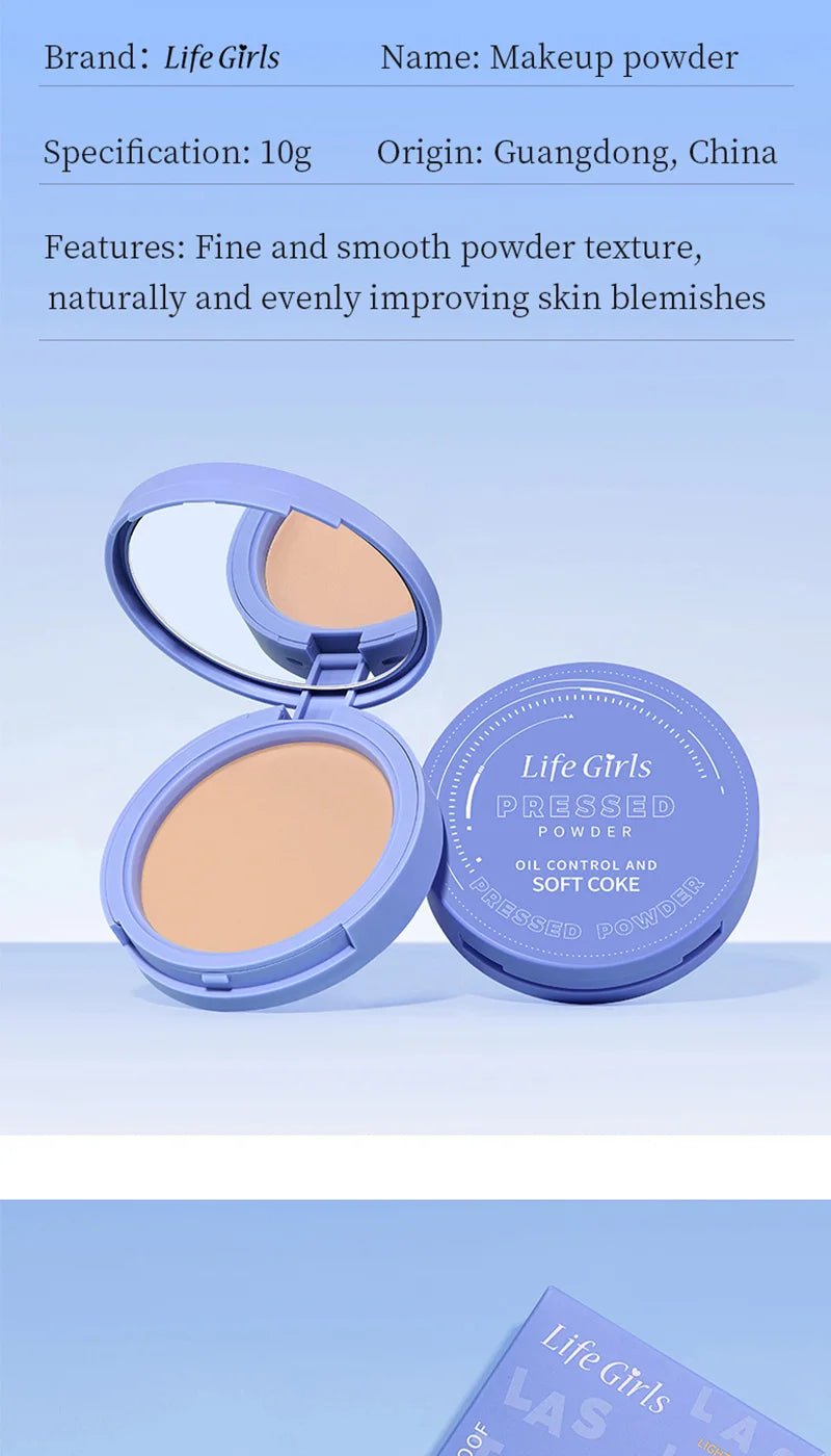 Life Girls Pó Facial à Prova d’Água e Suor – Iluminação Natural, Cobertura de Imperfeições, Acabamento Suave e Transparente com Esponja Inclusa