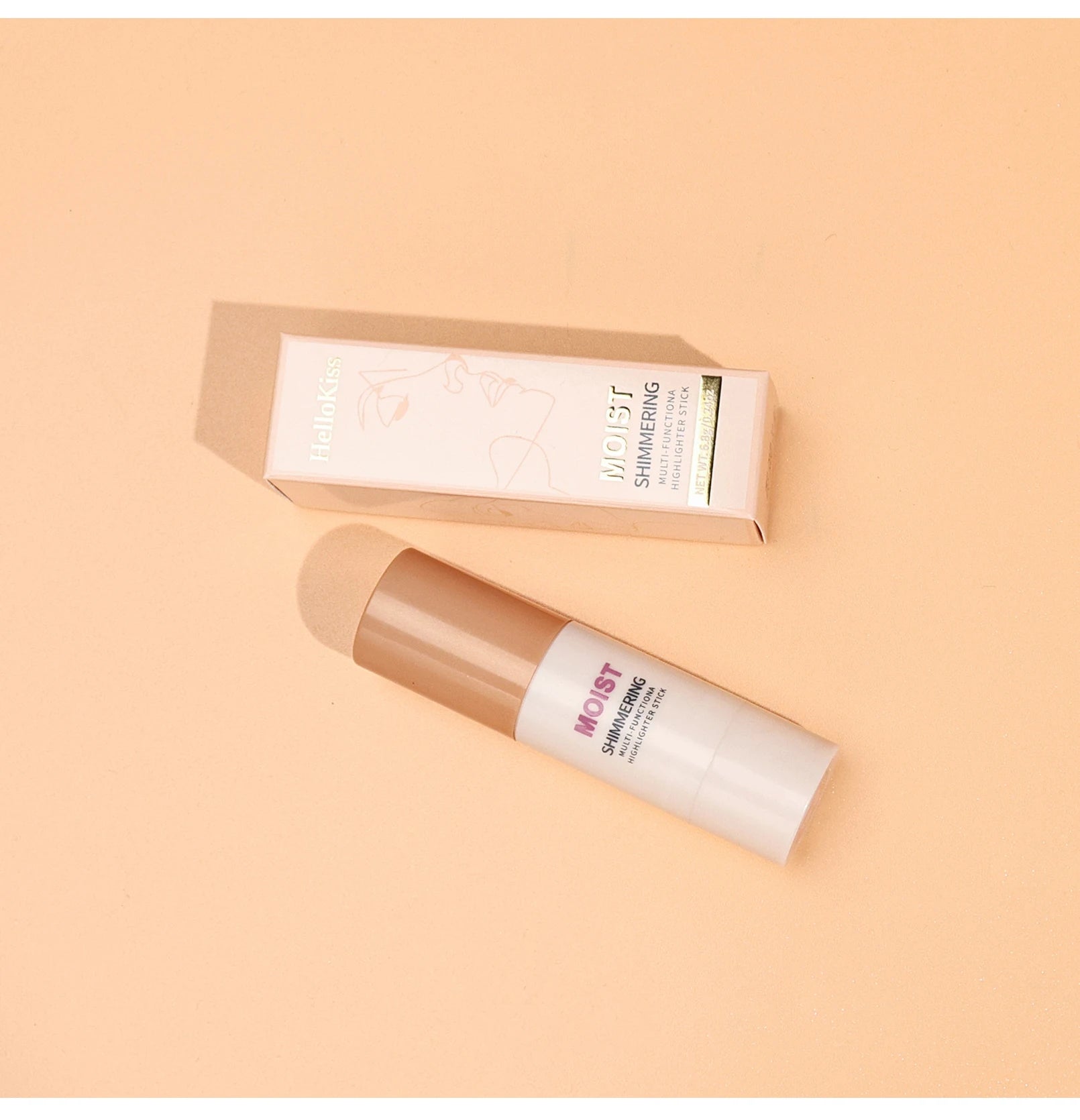 Iluminador em Bastão Natural Brightening – Maquiagem para Contorno e Iluminação Facial, Cobertura Média e Resistente à Água