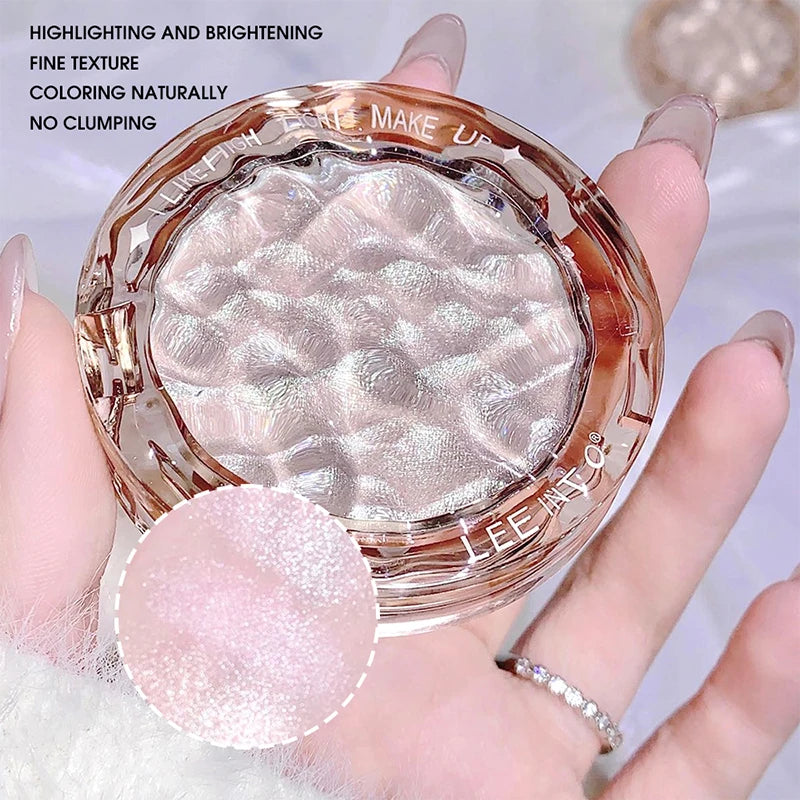 Paleta de Iluminador e Contorno com Glitter de Alto Brilho – Acabamento Natural, Efeito Luminoso, Cobertura de Imperfeições e Longa Duração