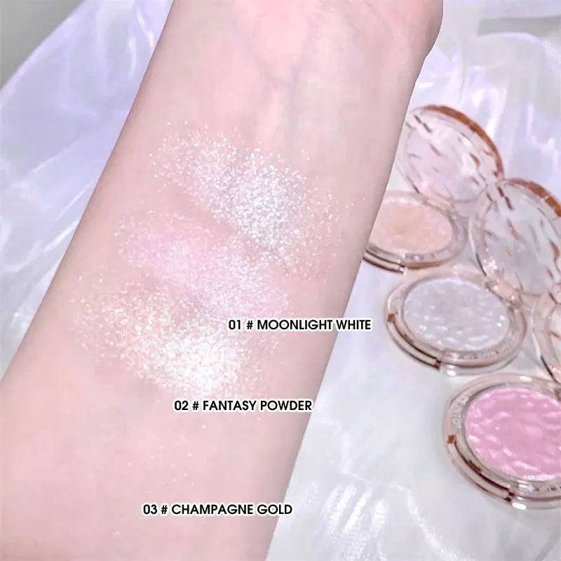 Paleta de Iluminador e Contorno com Glitter de Alto Brilho – Acabamento Natural, Efeito Luminoso, Cobertura de Imperfeições e Longa Duração
