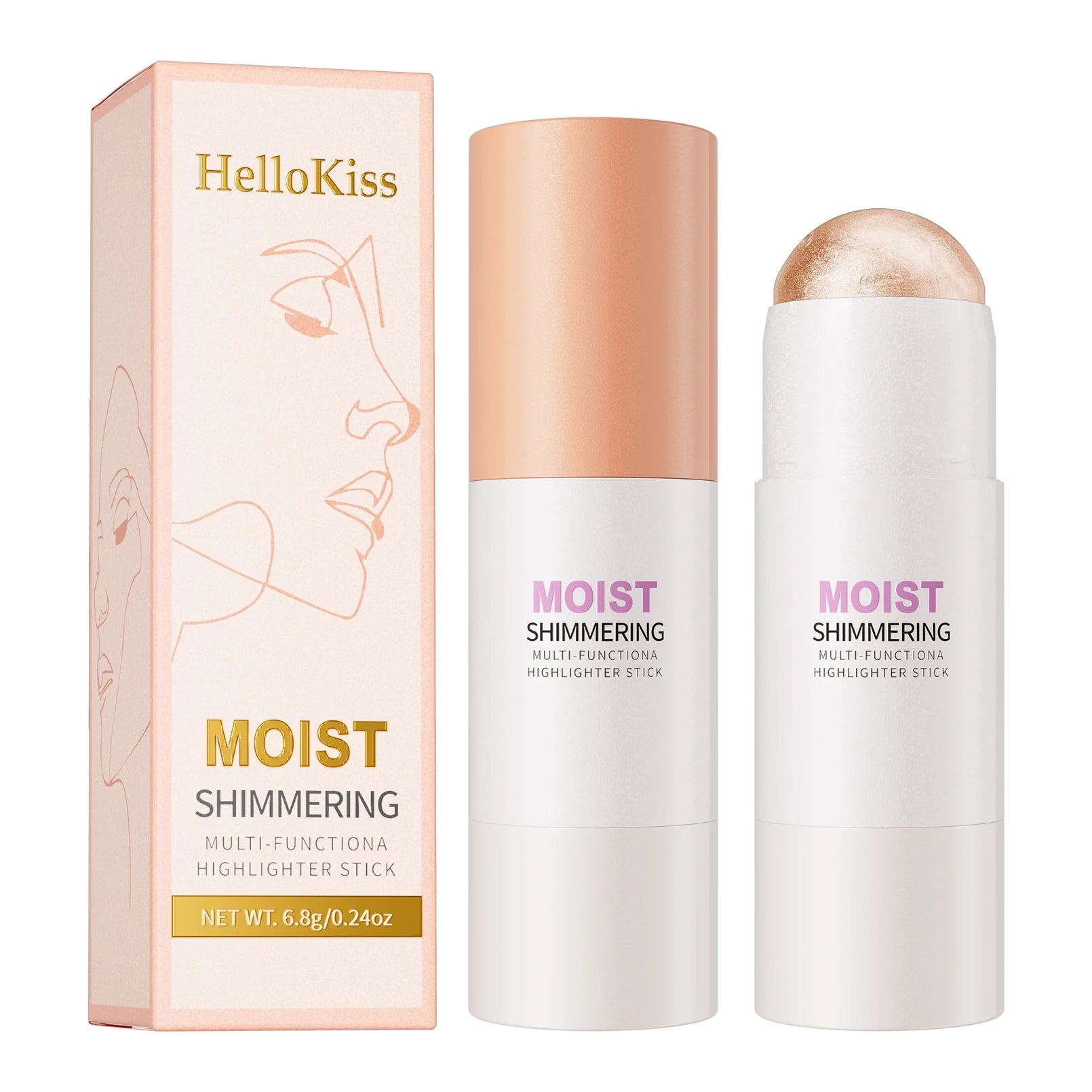 Iluminador em Bastão Natural Brightening – Maquiagem para Contorno e Iluminação Facial, Cobertura Média e Resistente à Água