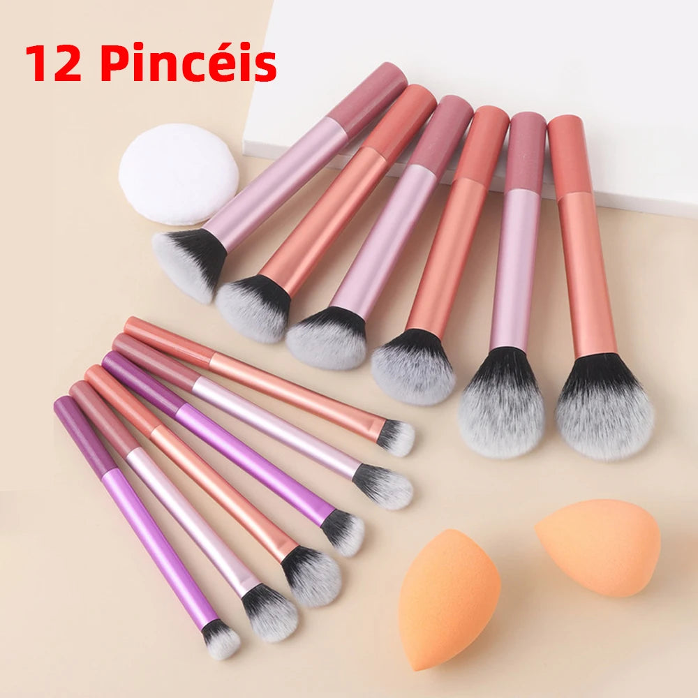 Kit de Pinceis de Beleira Profissionais com Design Ergonômico e Limpeza Facil Presente Perfeito para Amantes de Maquiagem