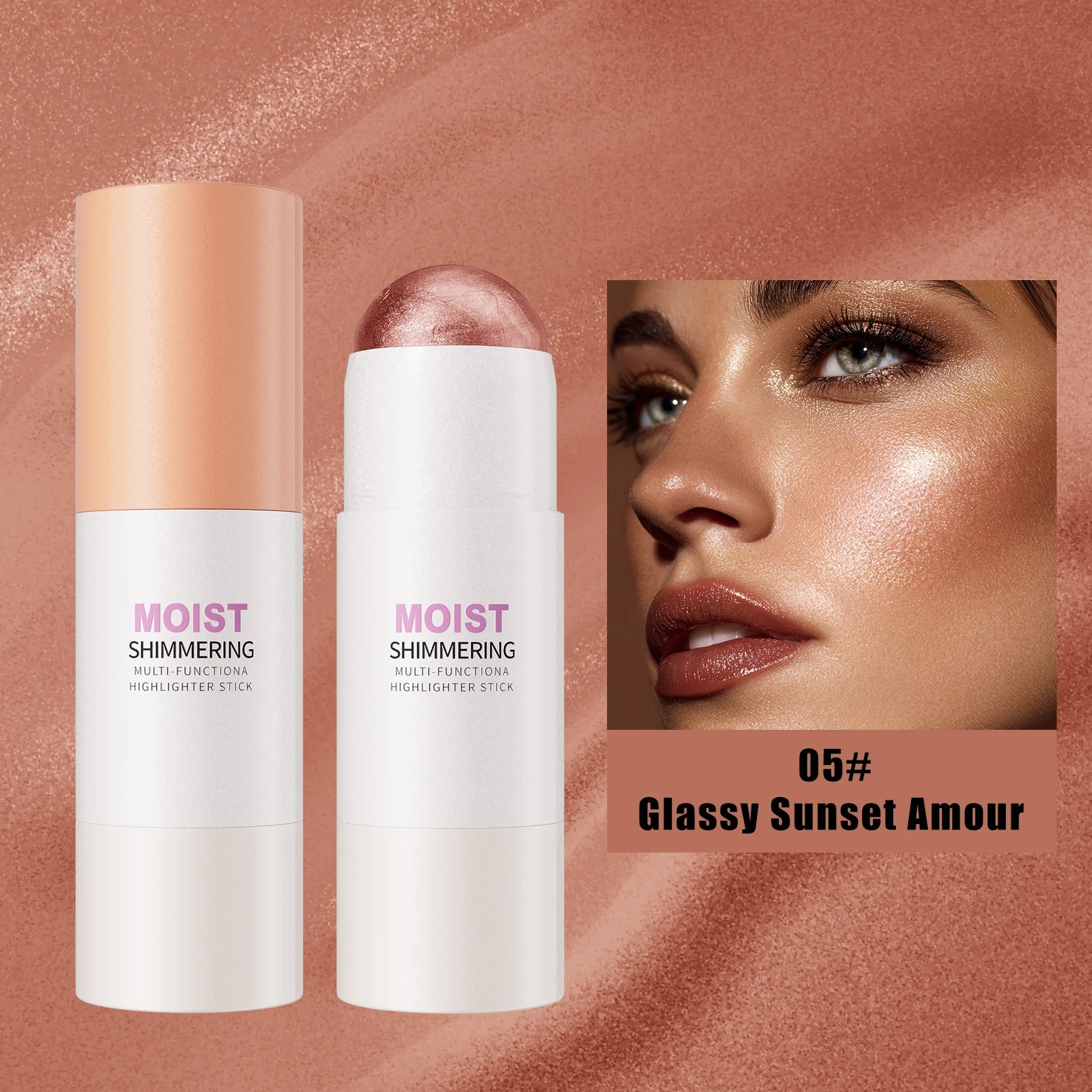 [Brilho Natural] 1 Unidade Glowup Highlighter Stick – Iluminador em Bastão para Contorno e Iluminação Facial, Cobertura Média e Intensidade Construível