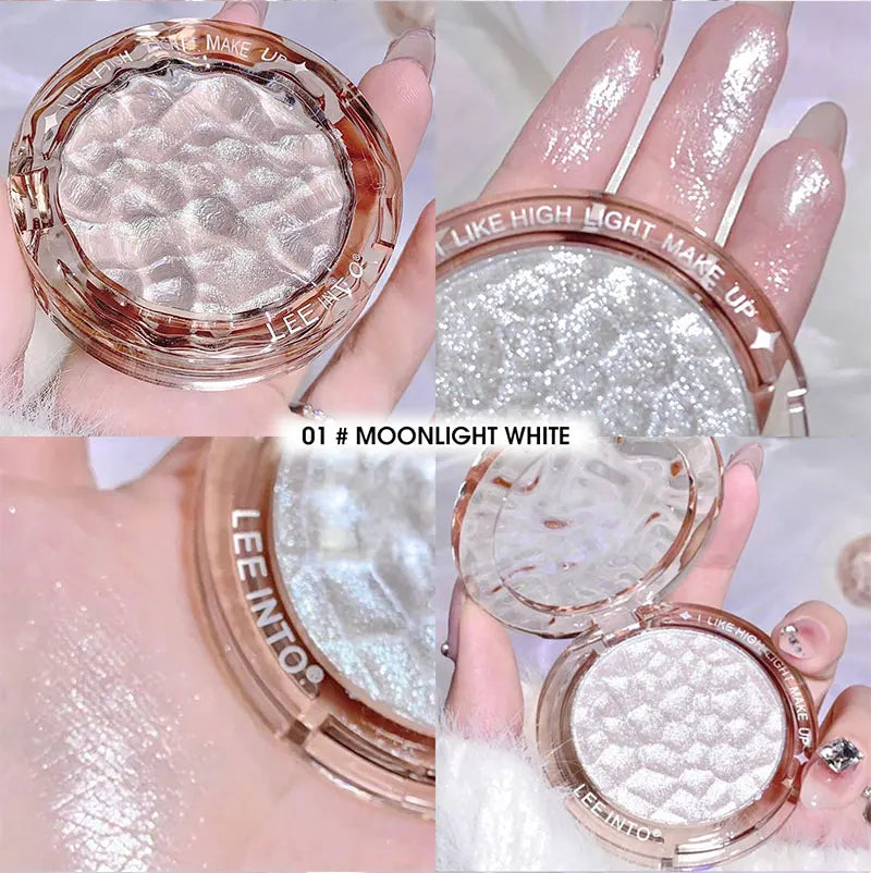 Paleta de Iluminador e Contorno com Glitter de Alto Brilho – Acabamento Natural, Efeito Luminoso, Cobertura de Imperfeições e Longa Duração