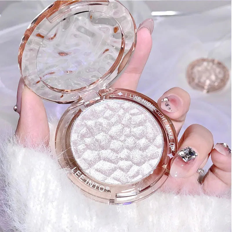 Paleta de Iluminador e Contorno com Glitter de Alto Brilho – Acabamento Natural, Efeito Luminoso, Cobertura de Imperfeições e Longa Duração