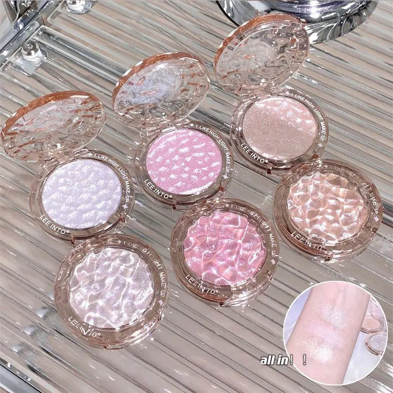 Paleta de Iluminador e Contorno com Glitter de Alto Brilho – Acabamento Natural, Efeito Luminoso, Cobertura de Imperfeições e Longa Duração