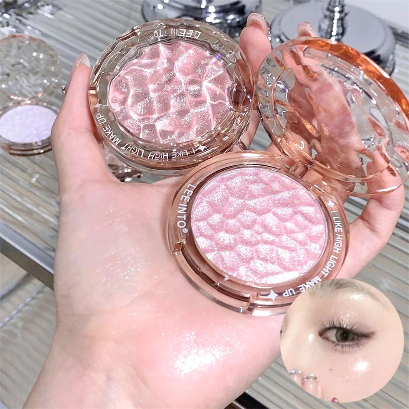 Paleta de Iluminador e Contorno com Glitter de Alto Brilho – Acabamento Natural, Efeito Luminoso, Cobertura de Imperfeições e Longa Duração