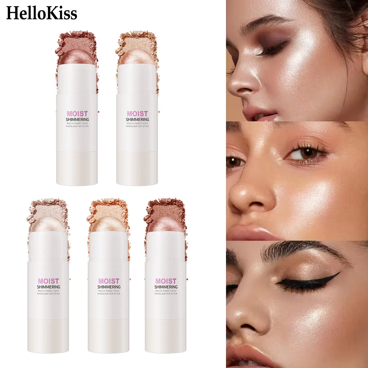 [Brilho Natural] 1 Unidade Glowup Highlighter Stick – Iluminador em Bastão para Contorno e Iluminação Facial, Cobertura Média e Intensidade Construível